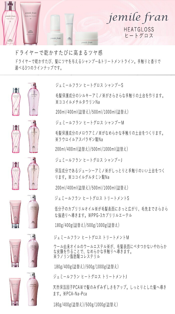 楽天市場】ミルボン ジェミールフラン ヒートグロス シャンプー M