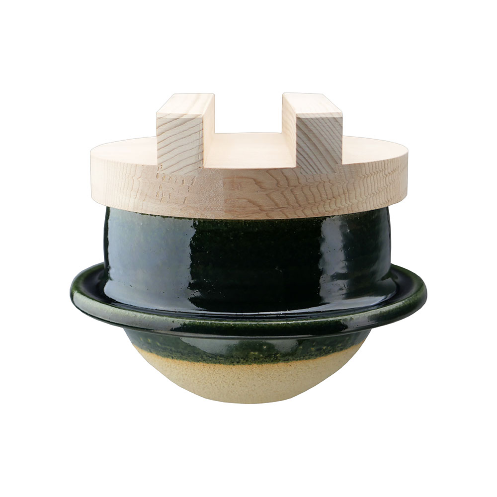 楽天市場】土楽窯 青羽釜 6寸 3合炊き : ベルセーブ