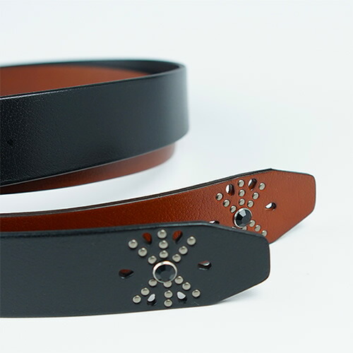 楽天市場】ベルト メンズ オイルレザー に剣先 スタッズ ブラック