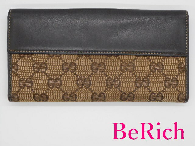 楽天市場】グッチ Wホック 二つ折り 長財布 GG キャンバス レザー