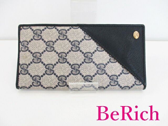 楽天市場】グッチ GUCCI 長財布 札入れ 0103.713 GG ネイビー 紺