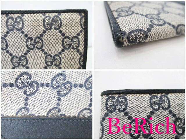 楽天市場】グッチ GUCCI 長財布 札入れ 0103.713 GG ネイビー 紺