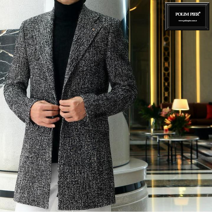 楽天市場】チェスターコート ツイード ハーフコート メンズ シングル