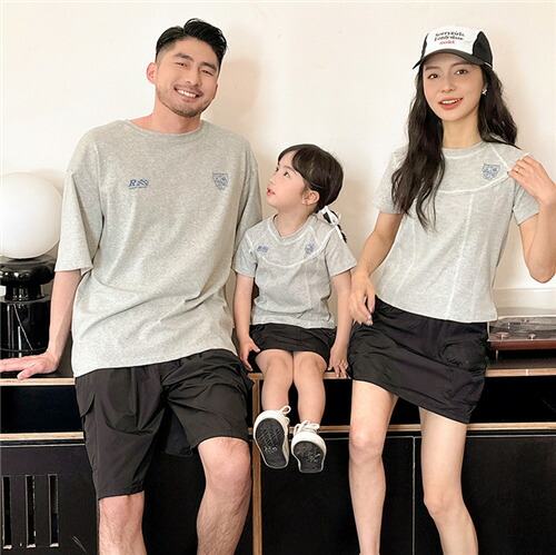 楽天市場】夏 家族 お揃い 3人 tシャツ 無地 カジュアル 親子
