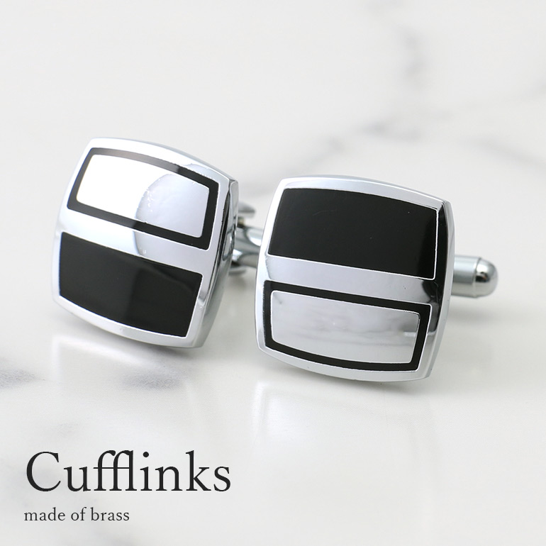 楽天市場】カフス カフスボタン カフリンクス シルバー ブラック 黒