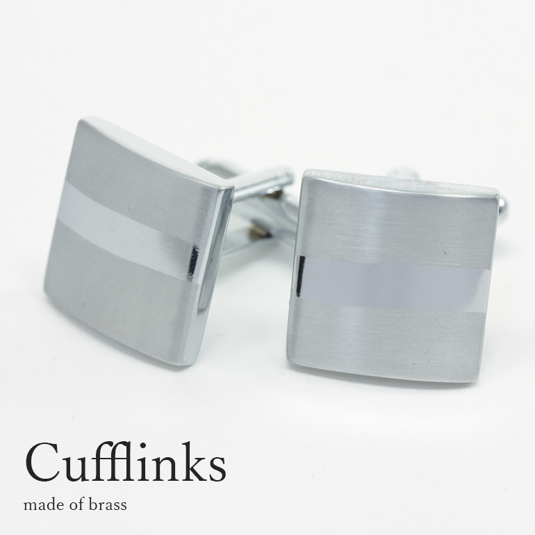 楽天市場】カフス カフスボタン シンプル シルバーカラー スクエア