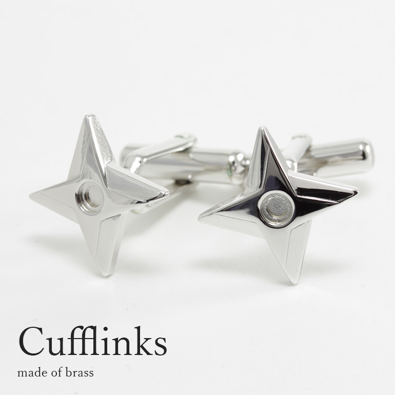 楽天市場】カフス カフスボタン カフリンクス シルバー 手裏剣