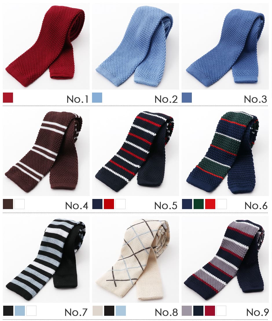 楽天市場】ニットタイ ネクタイ ボーダー 18柄から選べる タオルのよう