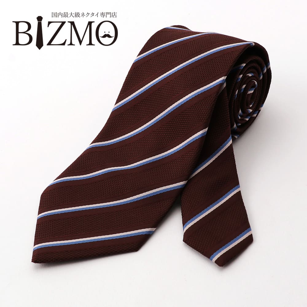楽天市場】ネクタイ シルク混 ストライプ ブラウン 茶 レッド 赤