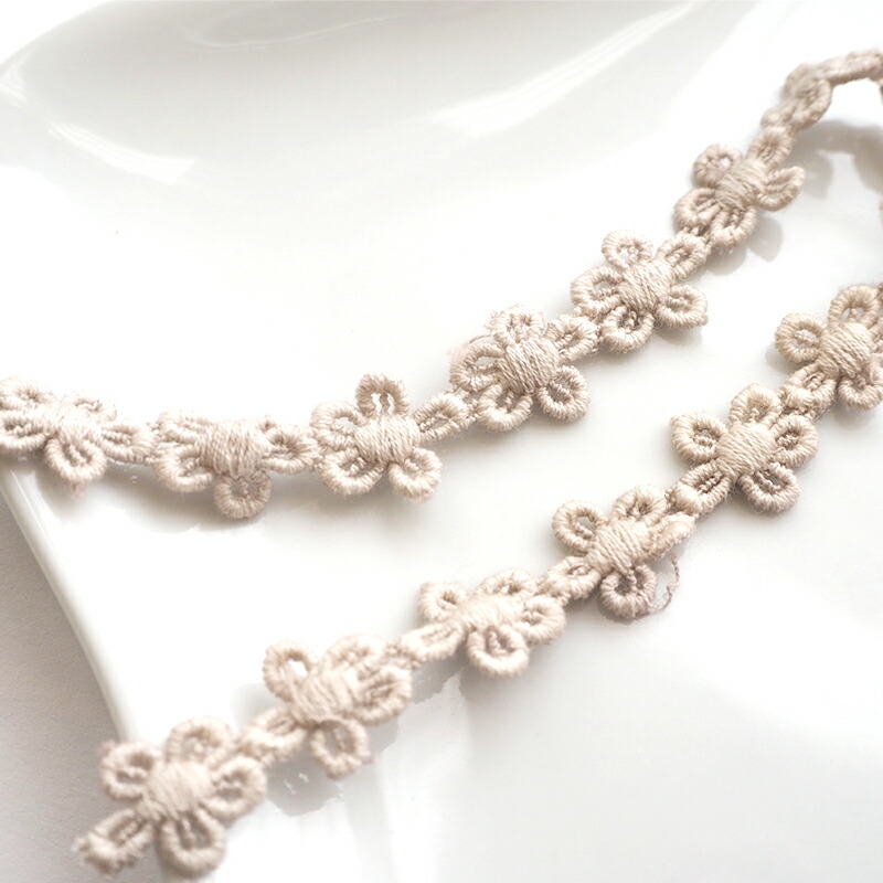 楽天市場】【40cmカット】コットンレース フラワー くすみカラー 幅