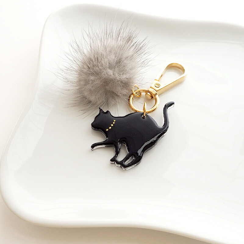 楽天市場】【メール便送料無料】キーホルダー ねこ ファー 付き バッグ