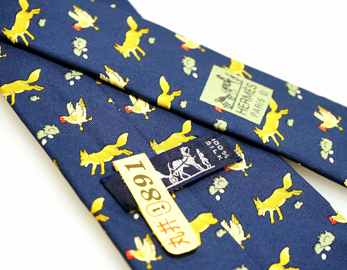 楽天市場】【アパレル】HERMES エルメス ネクタイ シルク100% 狐