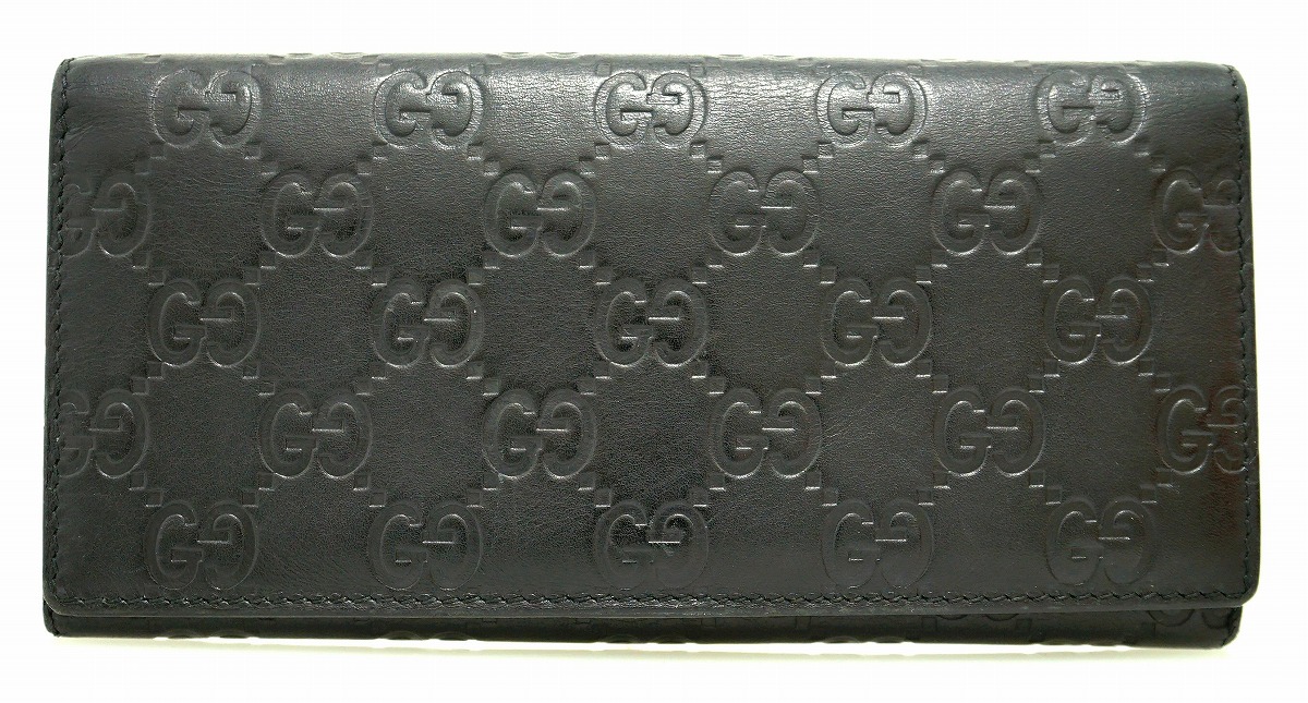 楽天市場】【財布】GUCCI グッチ グッチシマ 2つ折 長財布 レザー 黒