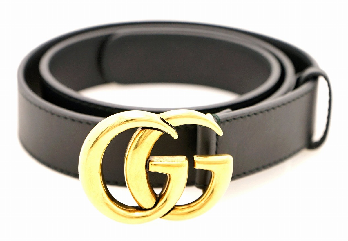 楽天市場】GUCCI グッチ GGマーモント Gバックル ベルト ブラック 黒