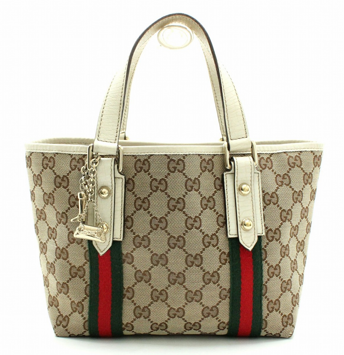 グッチ GUCCI GGキャンバス チャーム付き トートバッグ キャンバス