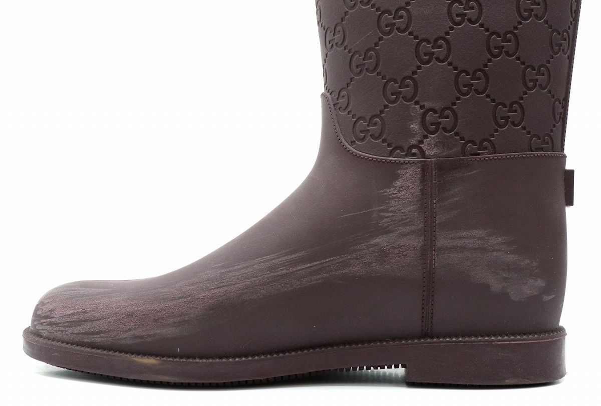 楽天市場】【靴】GUCCI グッチ グッチシマ GG柄 型押し ラバーブーツ