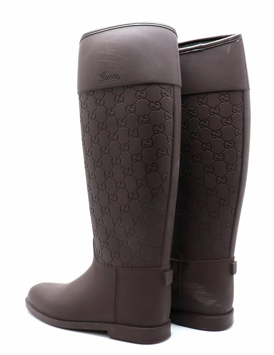 楽天市場】【靴】GUCCI グッチ グッチシマ GG柄 型押し ラバーブーツ