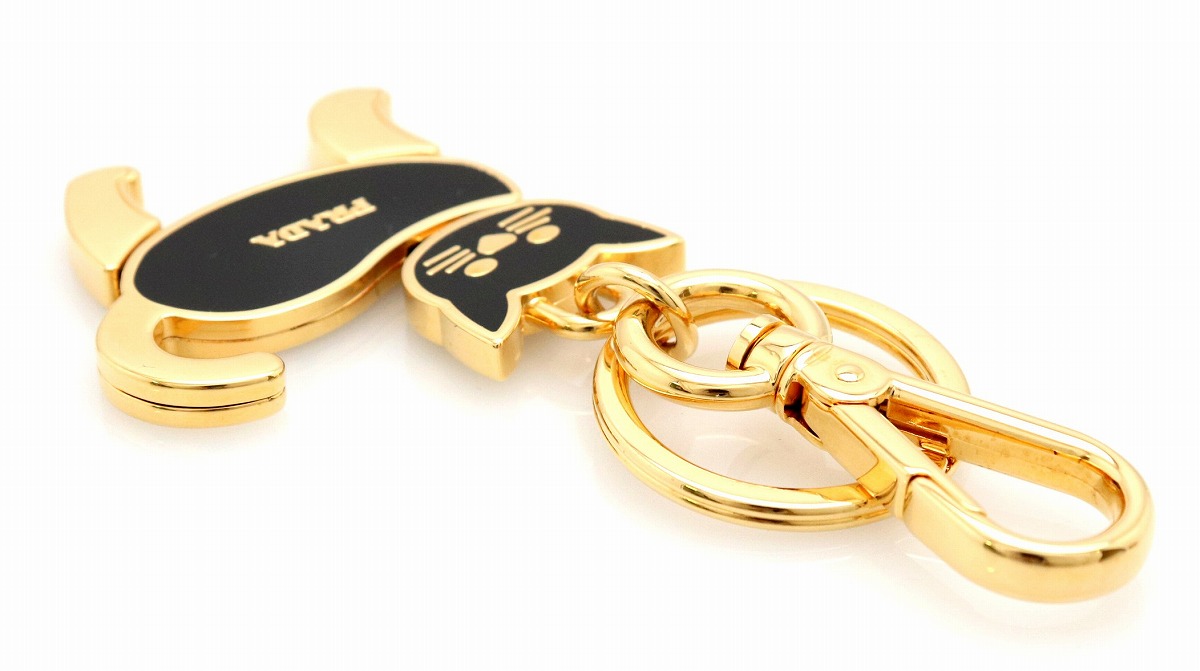 楽天市場】PRADA プラダ チャーム ネコ 猫 ロゴ バッグチャーム