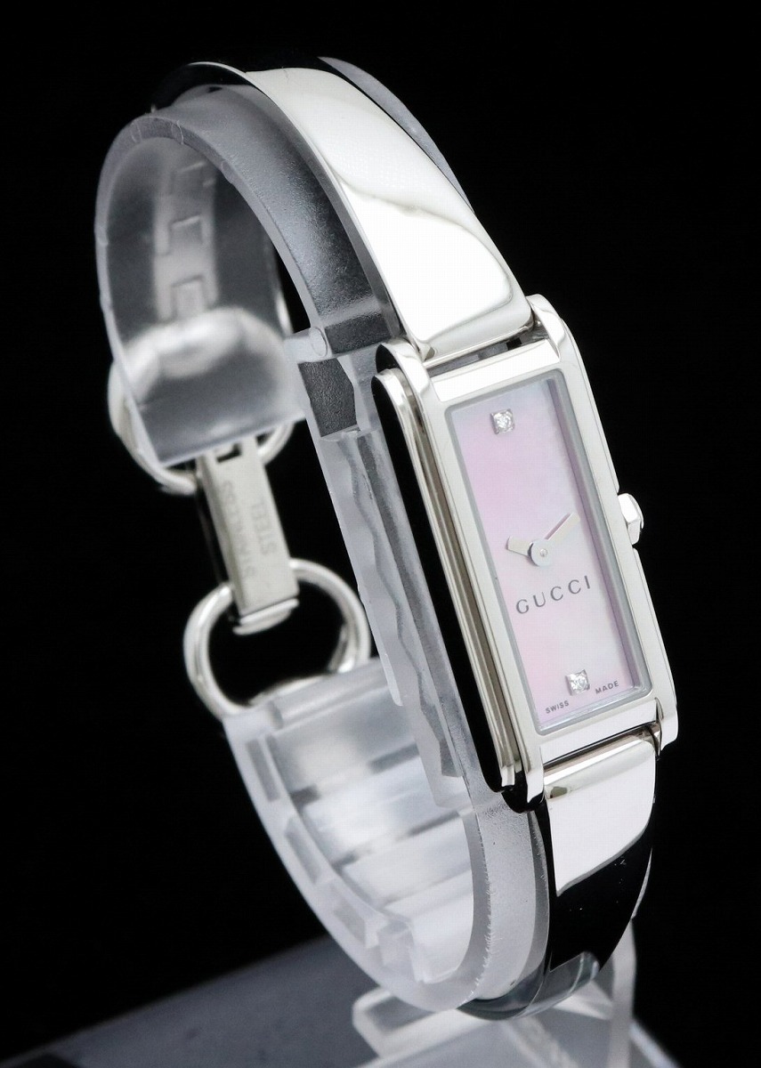 楽天市場】【ウォッチ】GUCCI グッチ Gライン GG ピンクシェル文字盤
