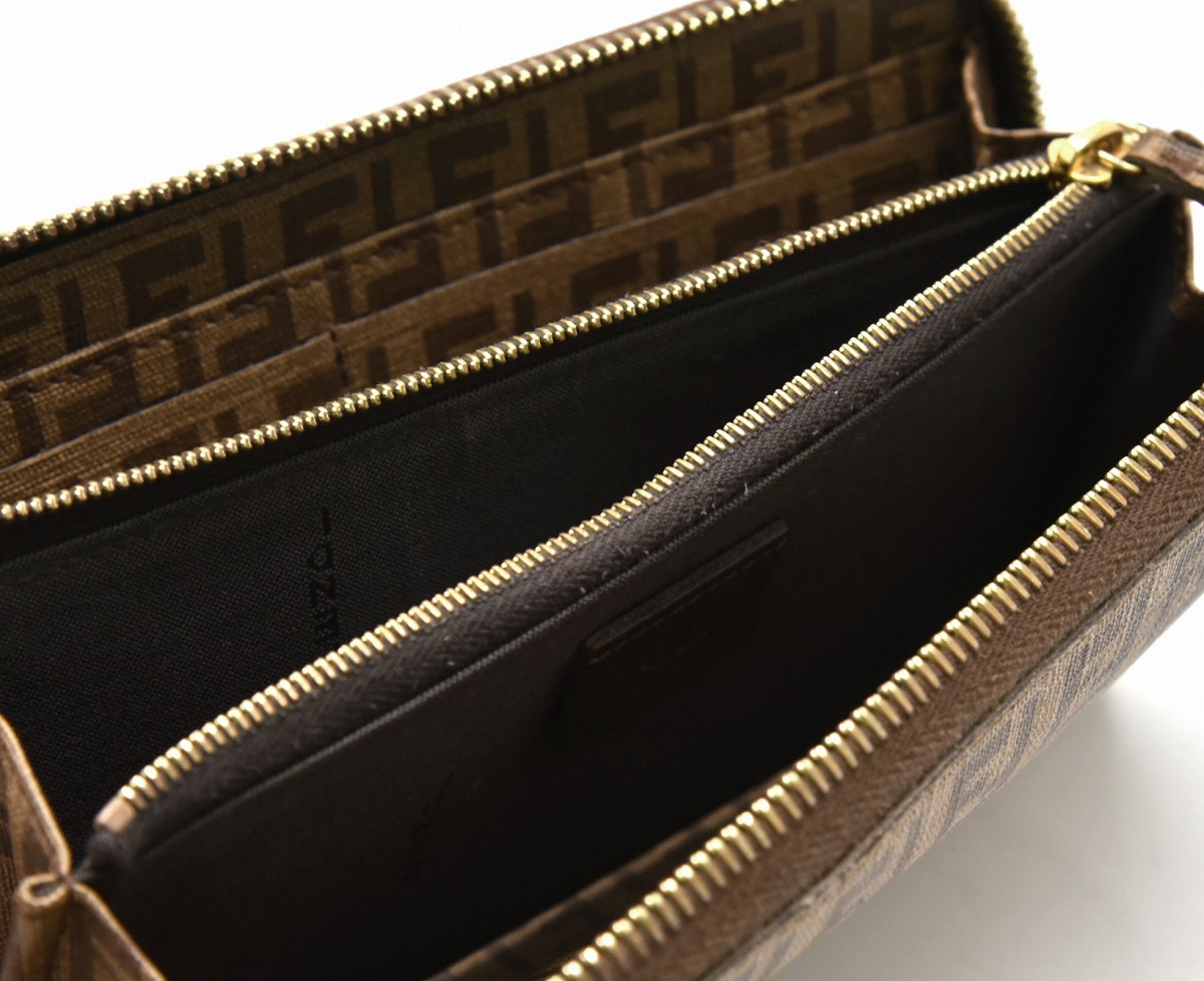 楽天市場】【財布】FENDI フェンディ ズッカ柄 ラウンドファスナー 長
