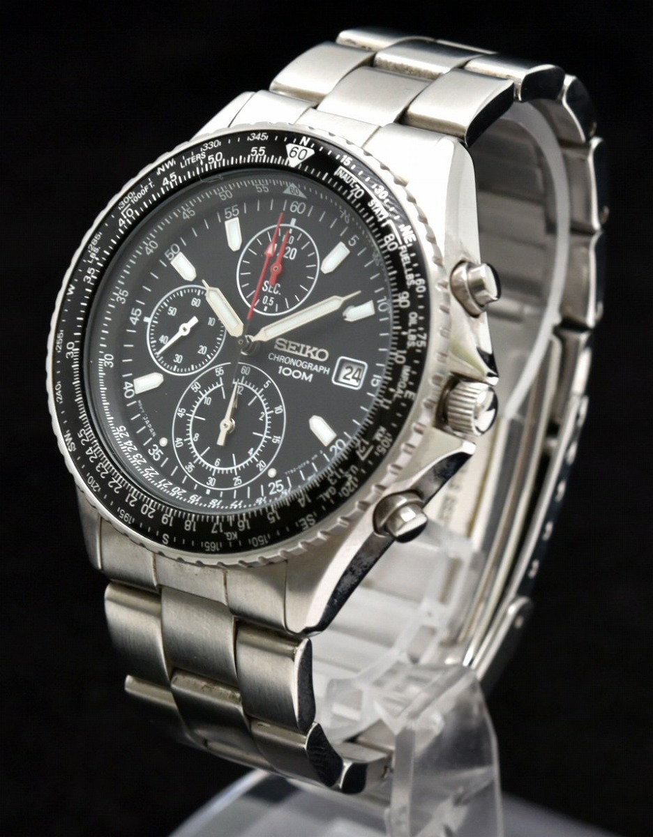 楽天市場】【ウォッチ】SEIKO セイコー クロノグラフ デイト ブラック