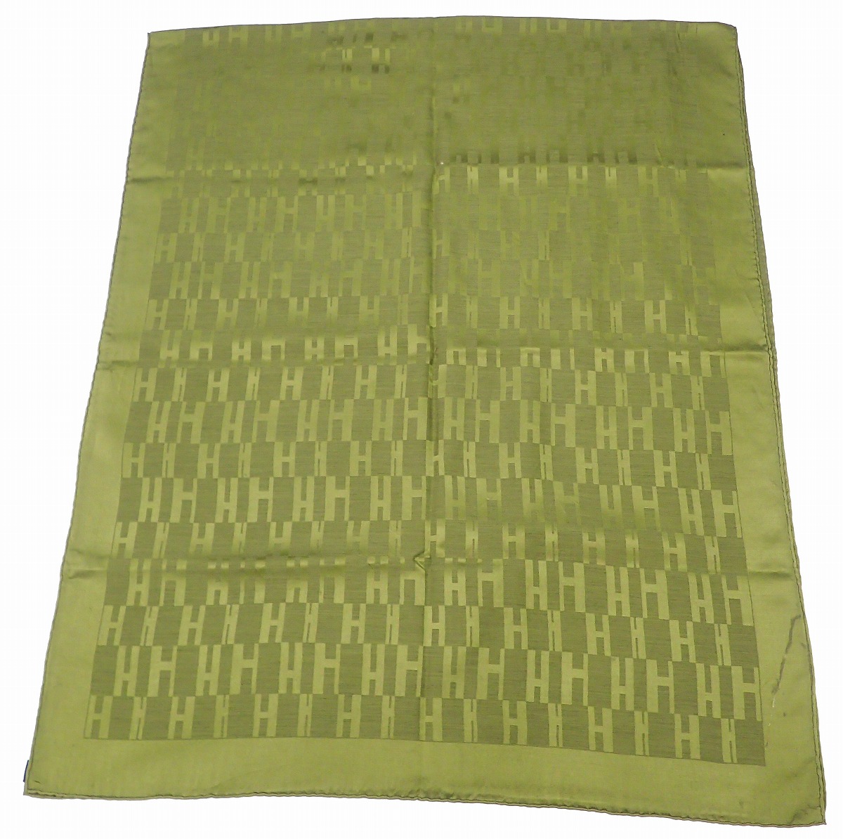 HERMES エルメス ストール ショール H柄 モスグリーン系 タグ切れ 楽天