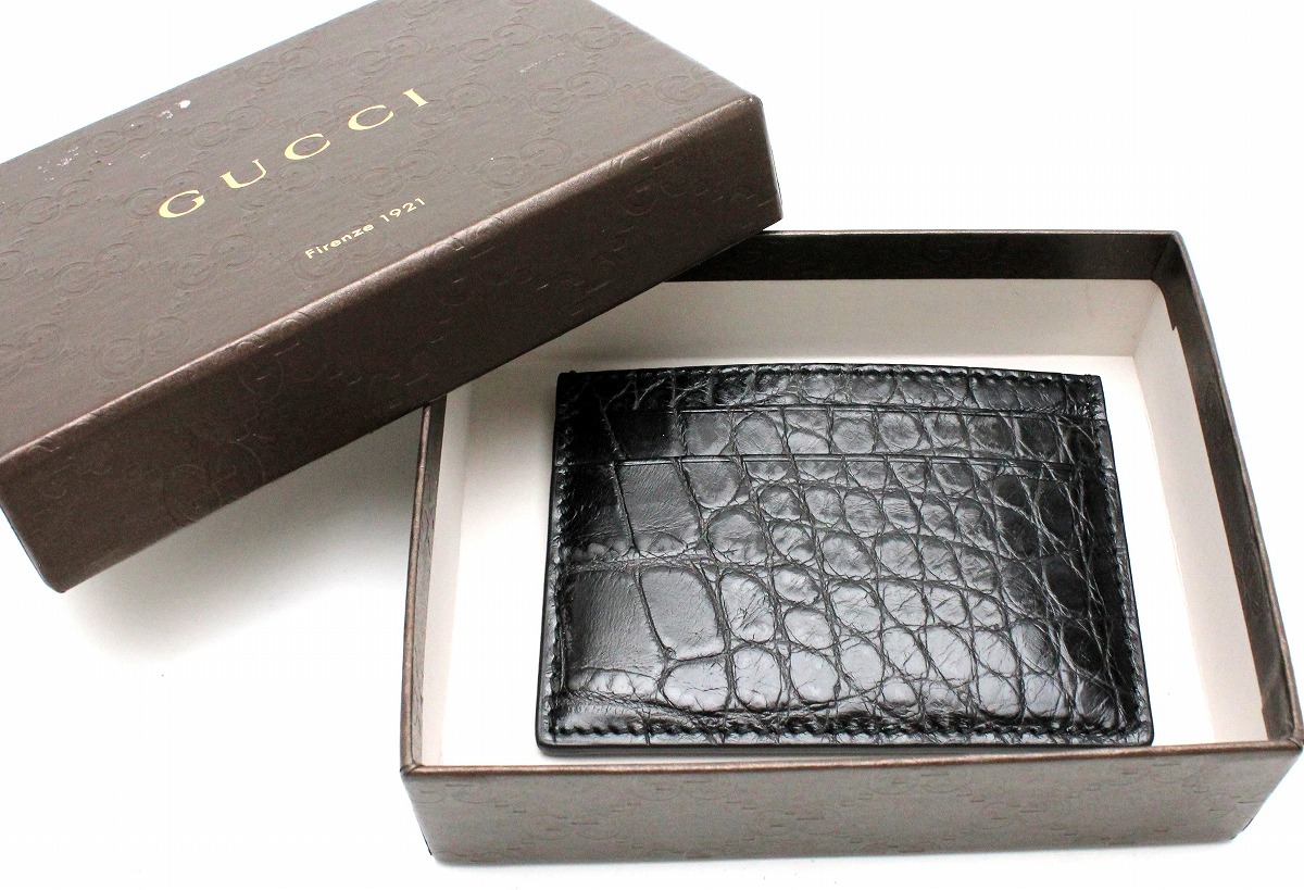 楽天市場】GUCCI グッチ クロコダイル レザー ワニ カードケース 名刺