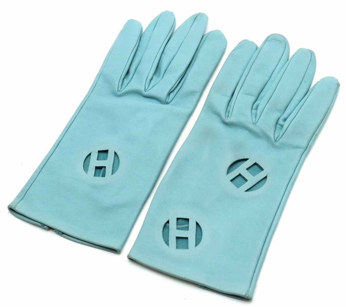 楽天市場】HERMES エルメス Hロゴ レザーグローブ 手袋 ライトブルー