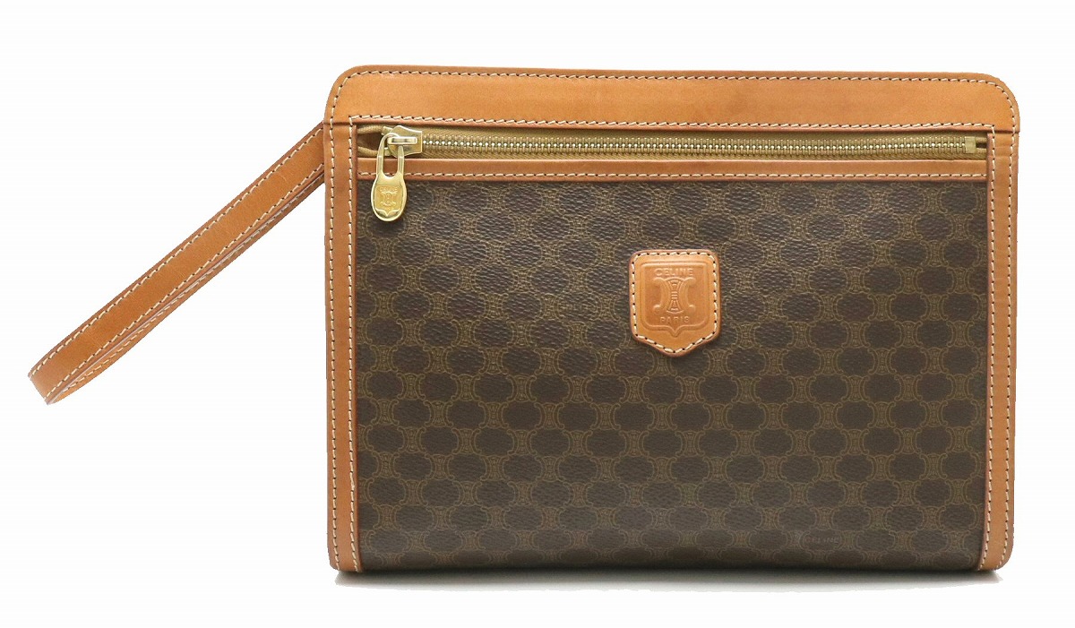 楽天市場】【バッグ】CELINE セリーヌ マカダム柄 ポーチ セカンド