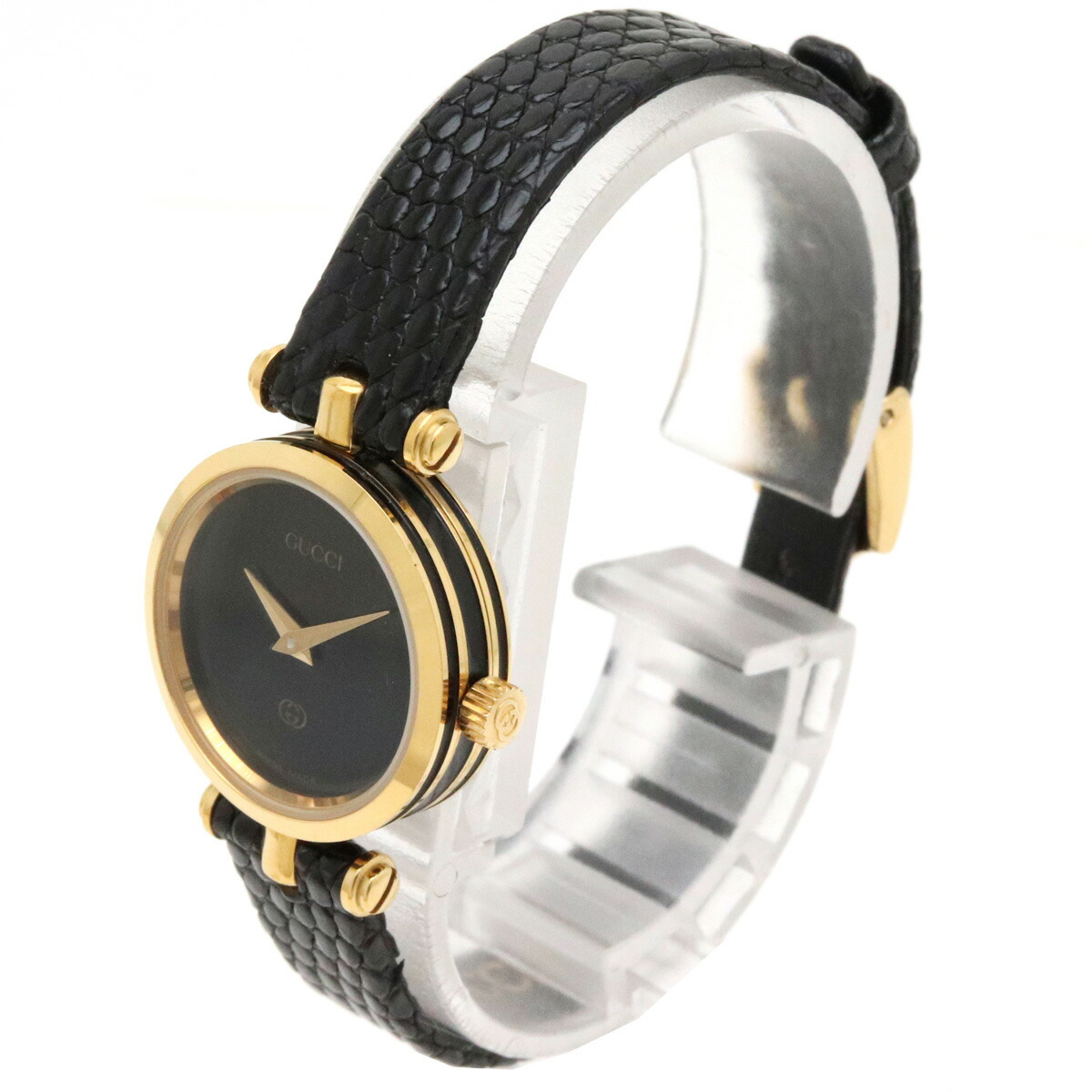 楽天市場】【ウォッチ】GUCCI グッチ ブラック文字盤 リザード革ベルト