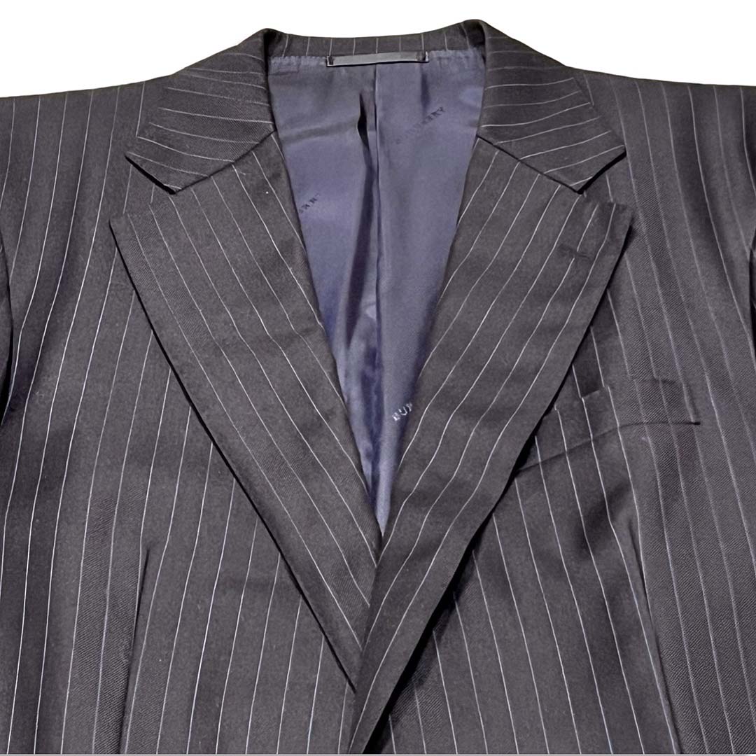 E894 美品 M 36 バーバリーロンドン シングル ストライプスーツ メンズ