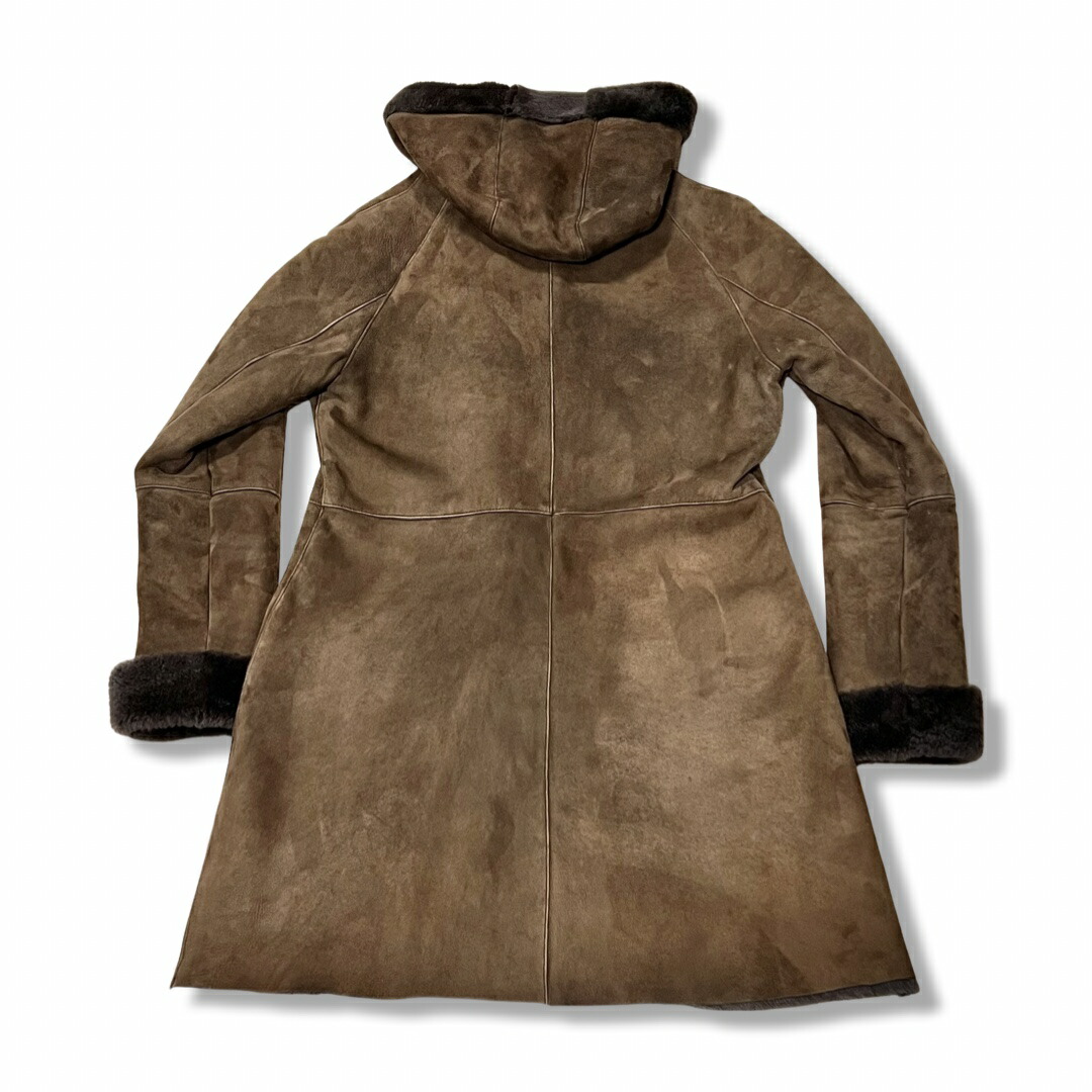 楽天市場】BALMAIN バルマン フード付き ミドル丈 ムートンコート