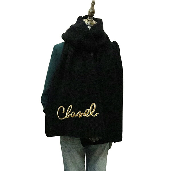 楽天市場】【20%OFF】 シャネル マフラー ロゴ刺繍 カシミヤ