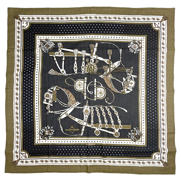 楽天市場】【美品】 エルメス ショール カレ ジェアン 140 宮廷の馬具