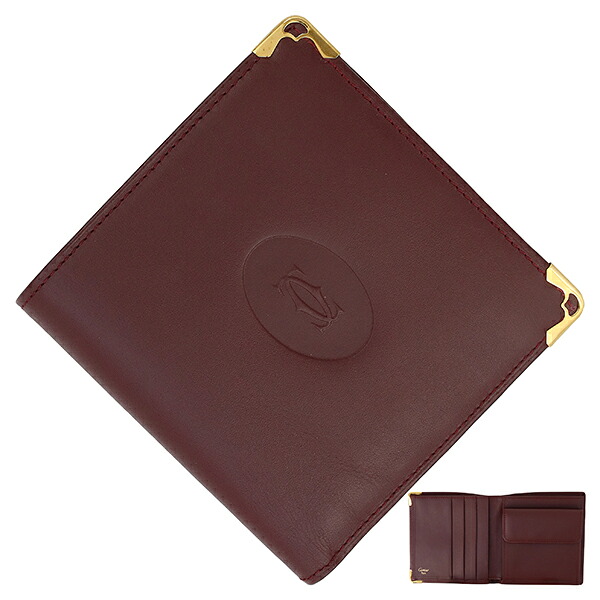 楽天市場】【超美品】 カルティエ 二つ折り財布 小銭入れあり マスト