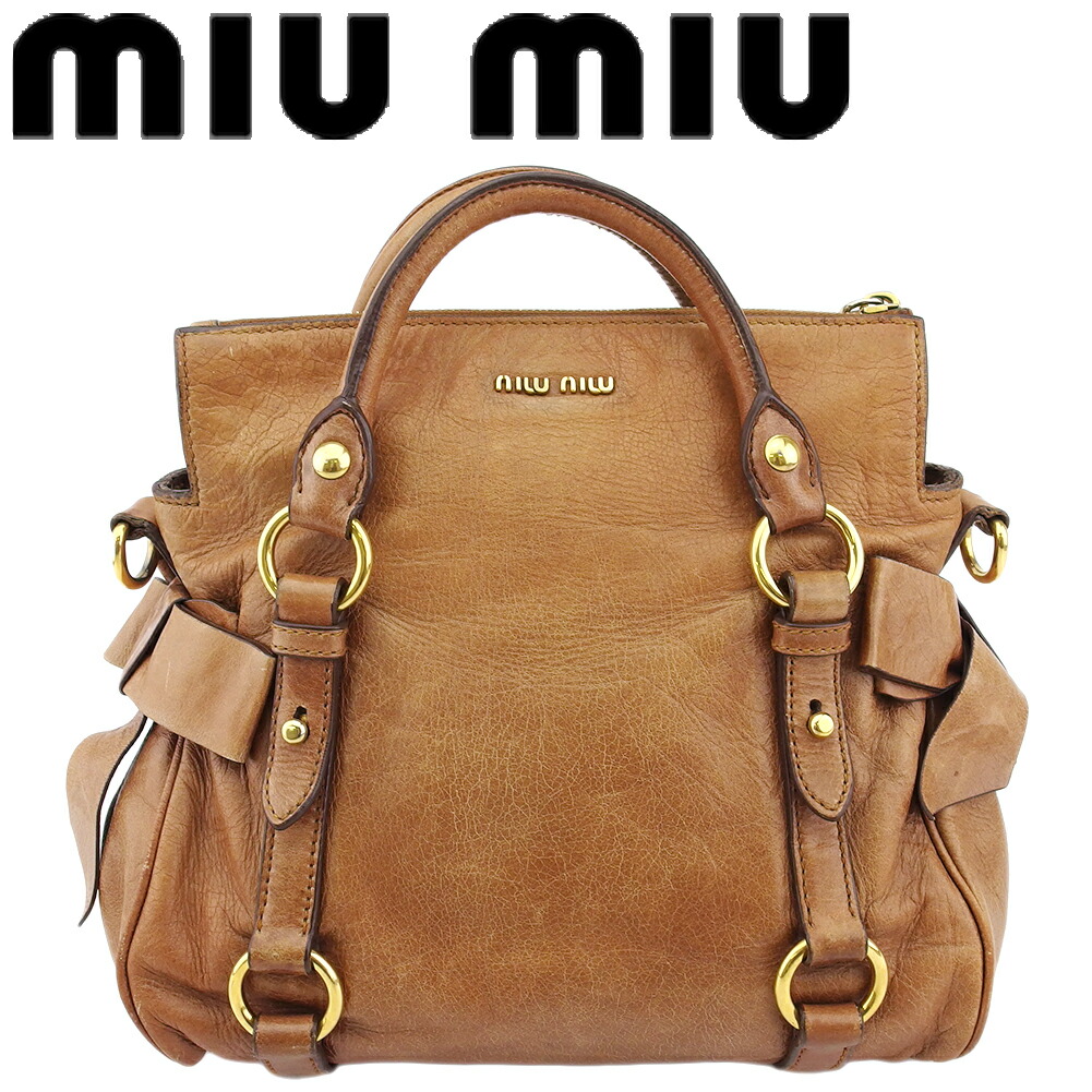 楽天市場】miumiu 2wayバッグ サイドリボンの通販