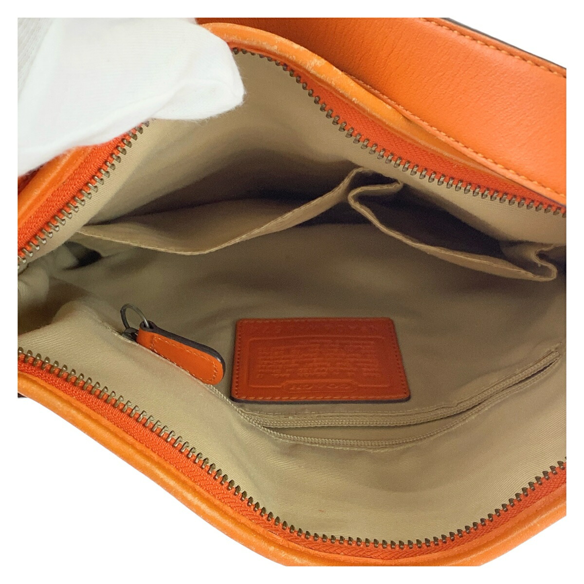 楽天市場】COACH コーチ シグネチャー オレンジ ベージュ ゴールド金具