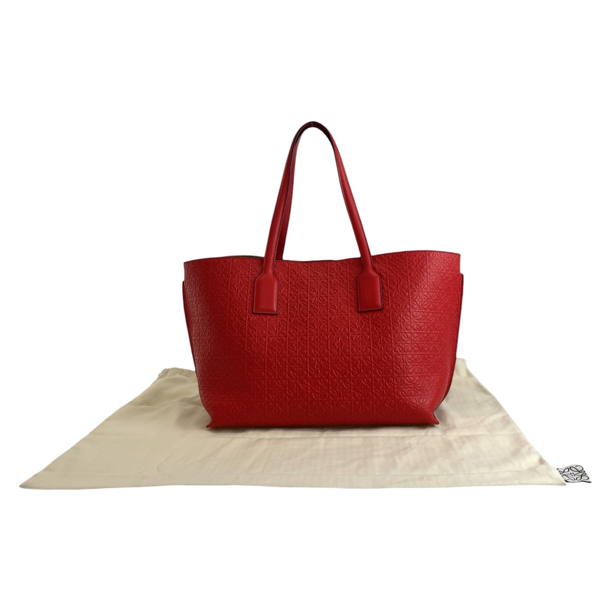 楽天市場】美品 LOEWE ロエベ リピートアナグラム レッド レザー