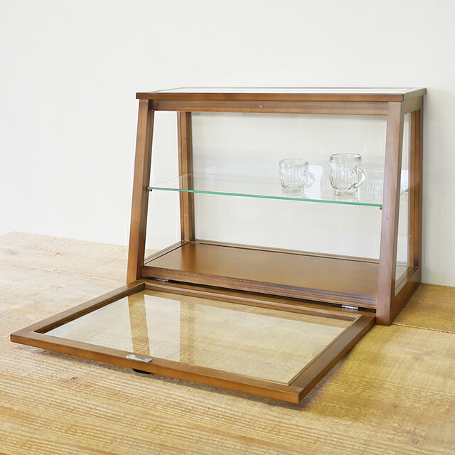 楽天市場】BREA木製 ガラスショーケースNo.2 ダークブラウン