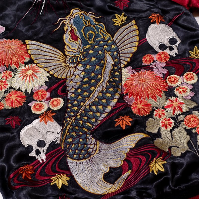 楽天市場】さとり SATORI 菊と鬼鯉刺繍スカジャン GSJR-027 和柄