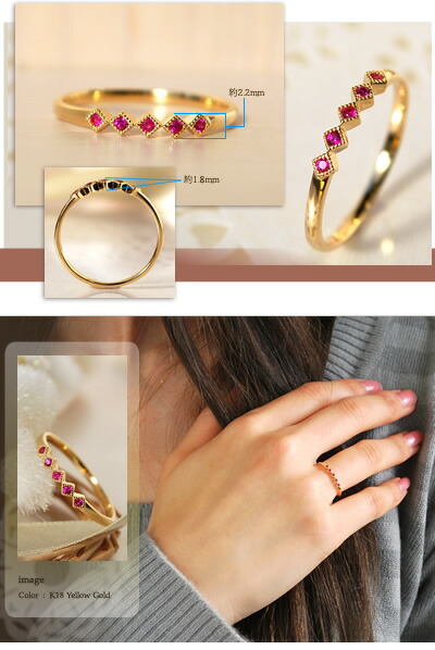 楽天市場】ルビー リング 指輪 レディース K18 18金 18k K10 10金 10k