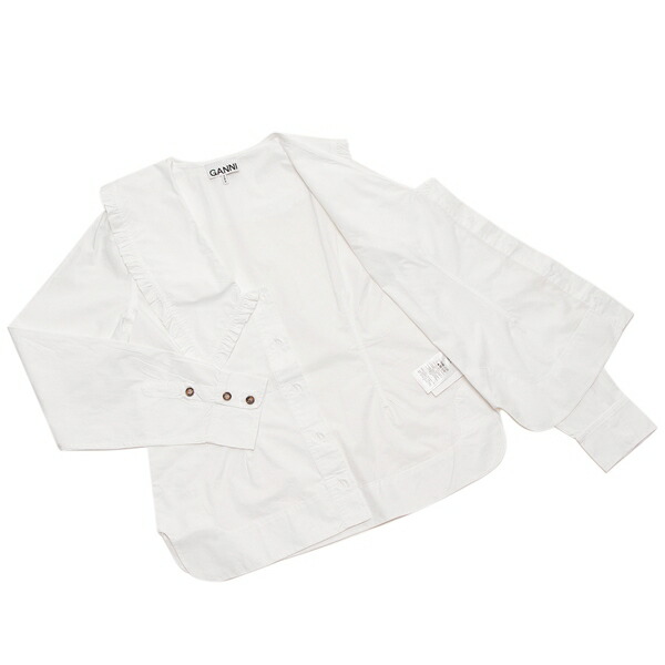 楽天市場】ガニー シャツ ブラウス ホワイト レディース GANNI F5778