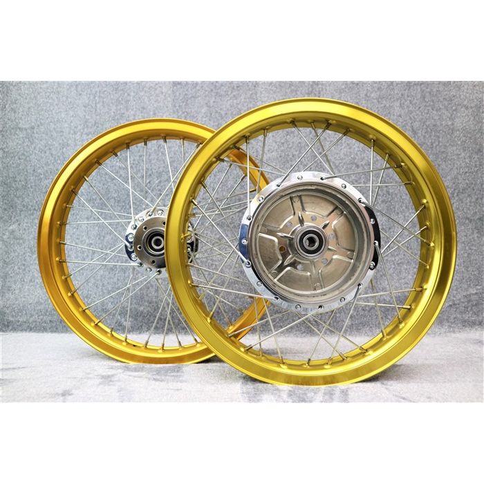 楽天市場】GS400 スポーク ホイール Hリム 金 前後セット ワイド