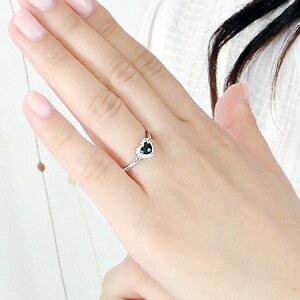 楽天市場】ブラックダイヤモンド プラチナ ハート ダイヤモンドリング