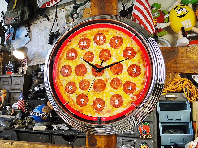 楽天市場】ガレージネオンクロック （チーズピザ） アメリカン雑貨
