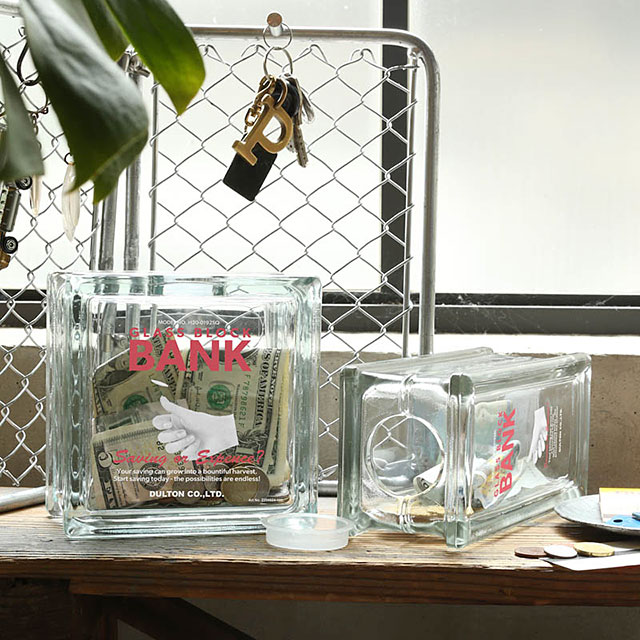 楽天市場】ダルトン ガラスブロックバンク スクエア アメリカン雑貨