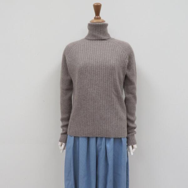 楽天市場】セールFACTORYブラックカシミヤ（グレージュ）リブタートル