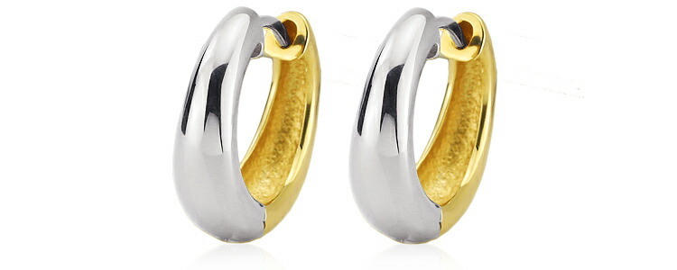 楽天市場】プラチナ/K18リバーシブル中折れ式フープピアス(14.5mmペア