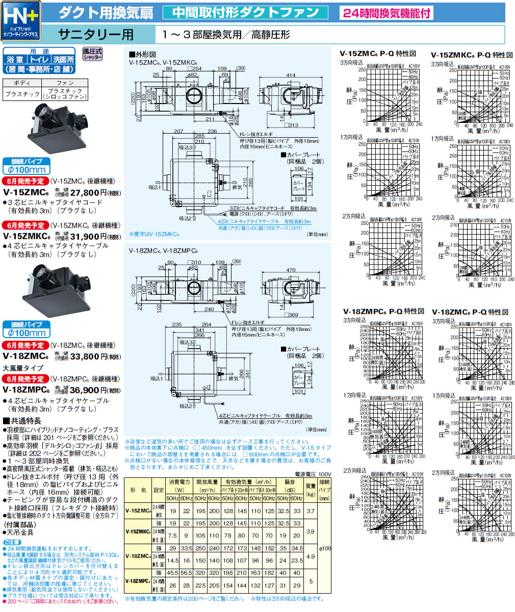 楽天市場】三菱 換気扇 【V-18ZMC6】 換気扇 24時間換気機能付換気扇