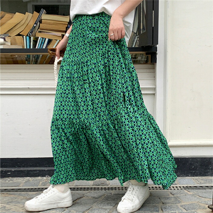 楽天市場】スカート ロング丈 レディース 花柄 ボヘミアンスタイル